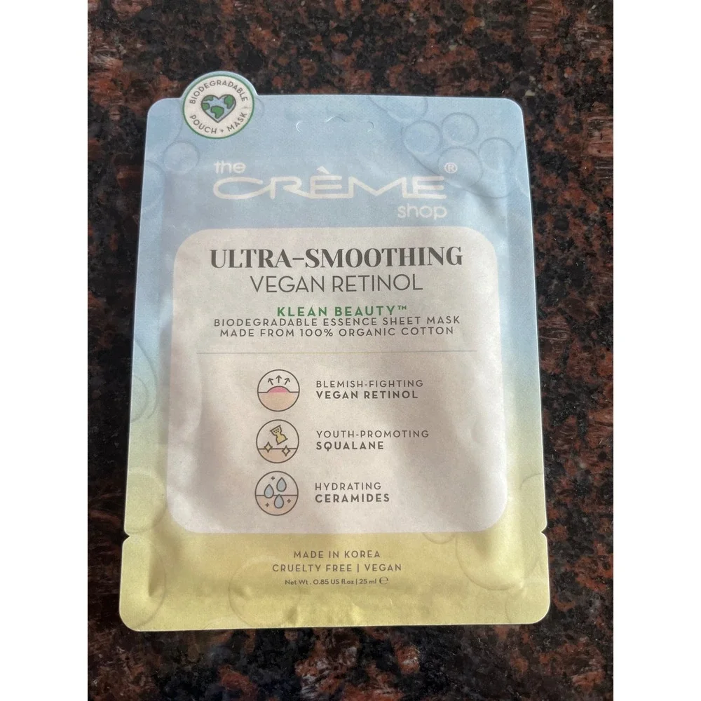 Creme Shop Ultra-Smoothing Vegan‎ Retinol Essence Sheet Mask Squalane Ceramides